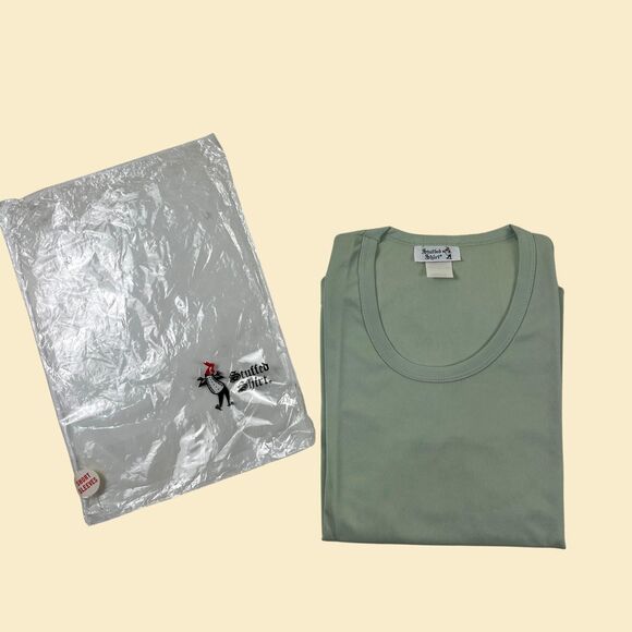 Vintage M 80s green t-shirt by Stuffed Shirt, new old stock 1980s green tee - Picture 2 of 9